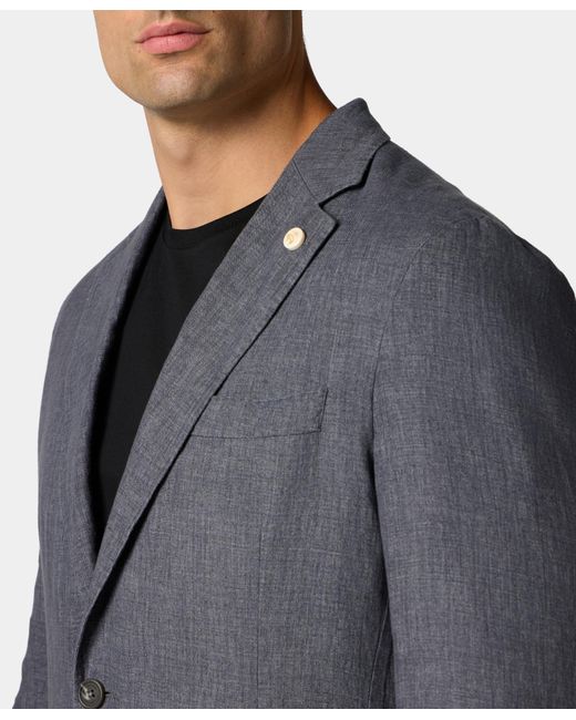 Brooks Brothers Gray Linen Single-Breasted Blazer for men
