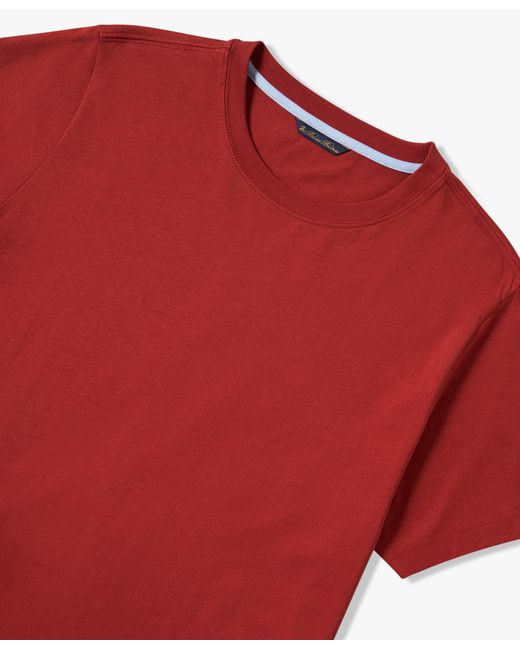 Red Cotton Crewneck T-shirt di Brooks Brothers da Uomo
