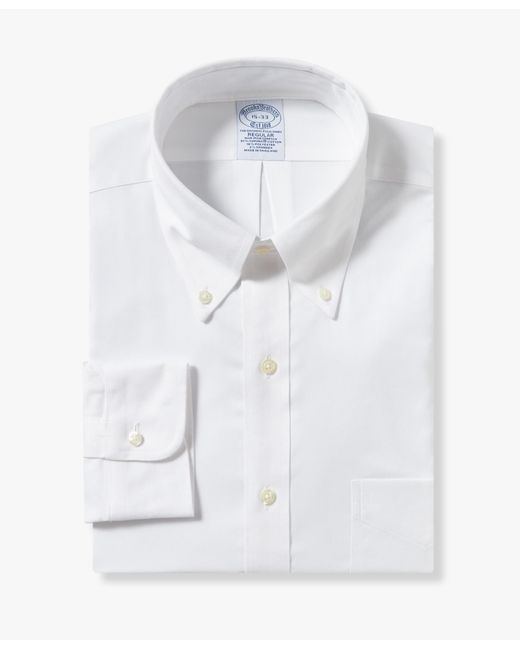 Brooks Brothers Weißes Regular-fit Non-iron Performance-anzughemd Mit Button-down-kragen in White für Herren