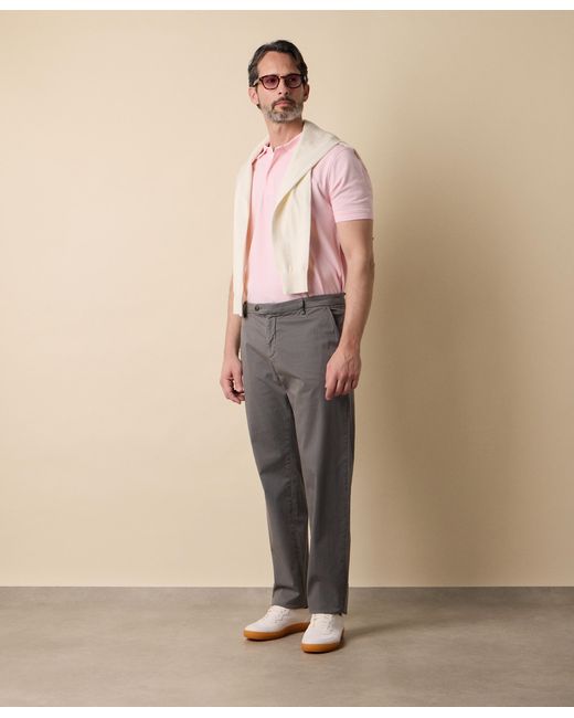 Brooks Brothers Gray Stretch Cotton Twill Chino for men