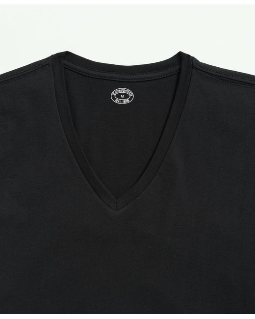 Brooks Brothers Black Supima Cotton V-neck Undershirt-3 Pack for men