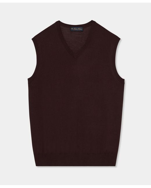 Brooks Brothers Brown Merino Wool Sweater Vest for men