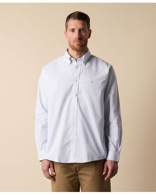 Brooks Brothers Blue Sptft Ni Oxf Stretch Classic Bngl Stp Ls for men