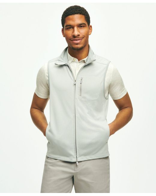Brooks Brothers White Performance Series Full-zip Pique Vest for men