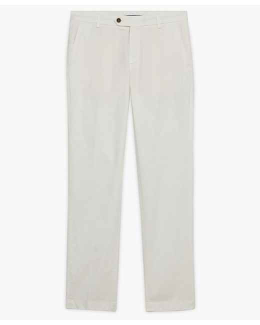 Pantalone Chino Bianco In Cotone Elasticizzato di Brooks Brothers in White da Uomo