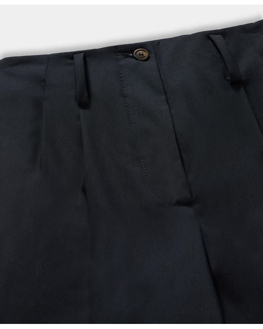 Brooks Brothers Blue Wool Blend Stretch Pleated Trousers