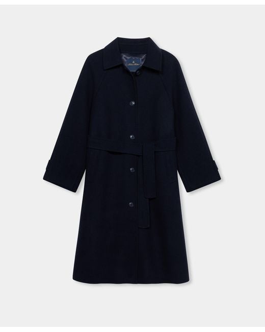 Brooks Brothers Blue Wool Car Coat With Detachable Quilting