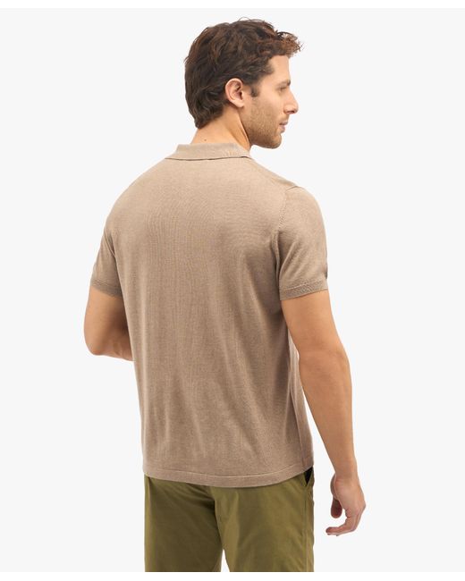 Beige Silk-cashmere Blend Polo Shirt Brooks Brothers de hombre de color Gray