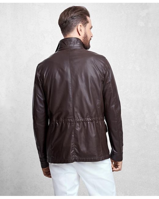 Men S Brown Golden Fleece Leather Field Jacket