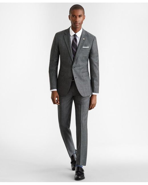 Brooks Brothers Canvas Extra Slim Fit Glen Plaid 1818 Suit in Grey ...