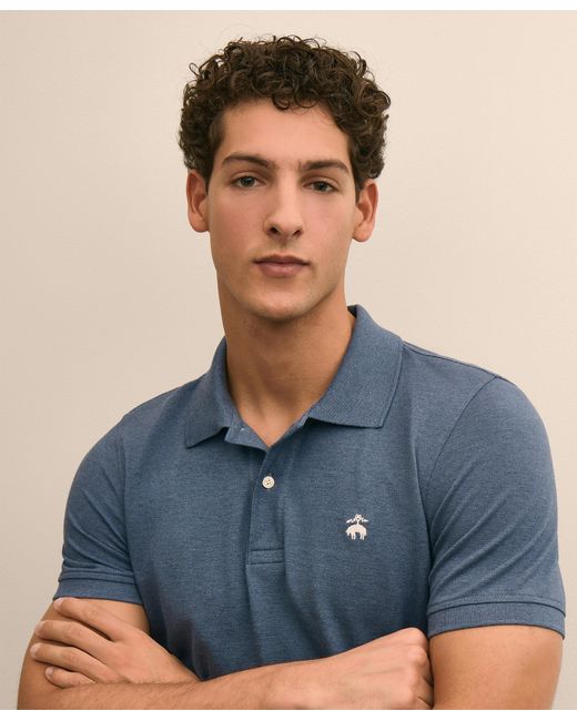 Brooks Brothers Blue Golden Fleece Washed Supima Cotton Polo for men