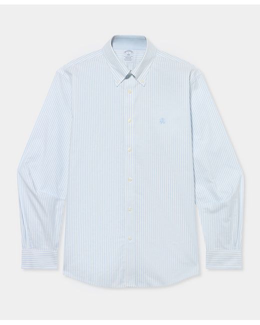 Brooks Brothers Blue Sptft Ni Oxf Stretch Classic Bngl Stp Ls for men