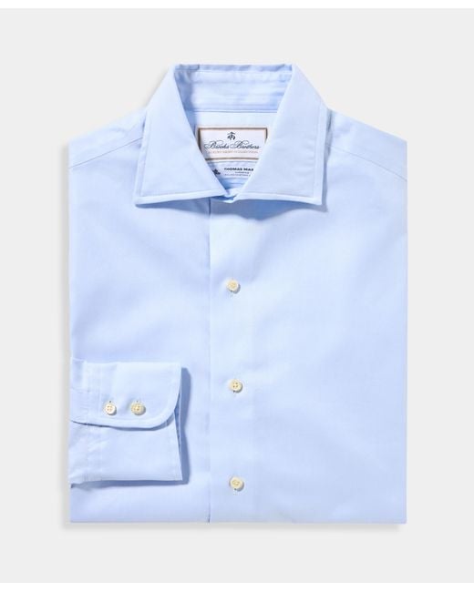 Brooks Brothers Blue Thomas Mason Regular Fit Shirt With English Spread Collar for men