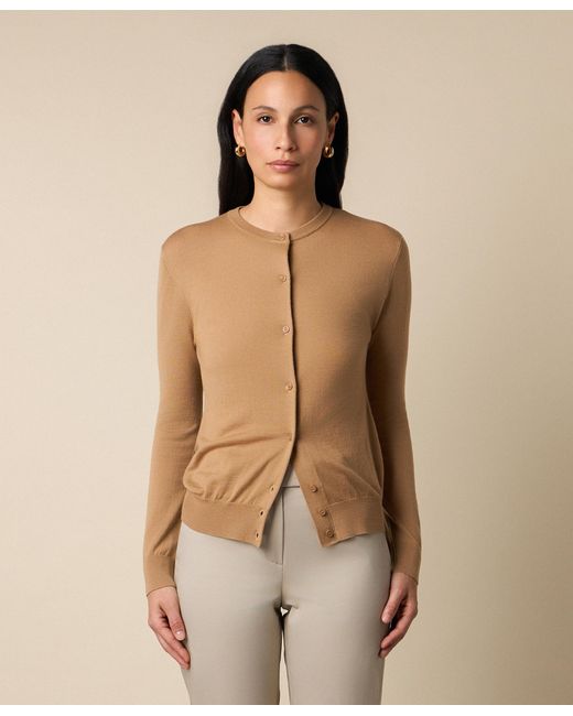 Brooks Brothers Natural Merino Wool Cardigan