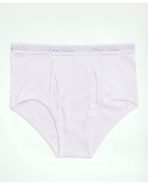Brooks Brothers White Supima Cotton Briefs-3 Pack for men
