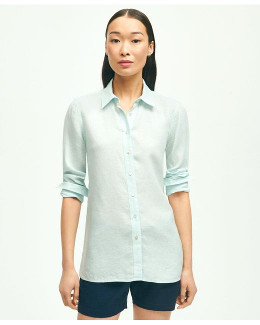 Brooks Brothers Irish Linen Tunic Shirt in Green Lyst