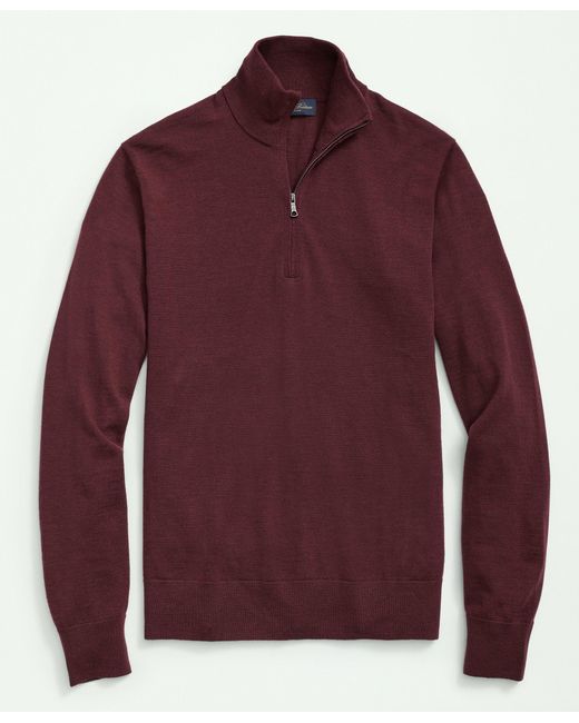 Brooks Brothers Red Big & Tall Fine Merino Wool Half-zip Sweater for men