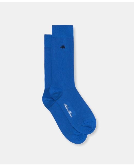 Brooks Brothers Blue Mid-Calf Cotton Socks for men