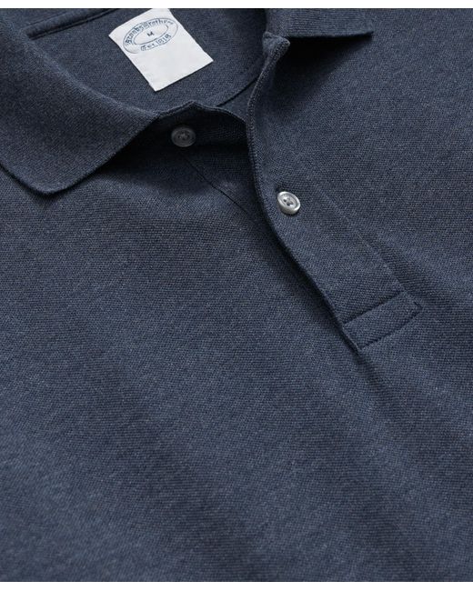 Brooks Brothers Blue Golden Fleece Stretch Cotton Pique Polo for men