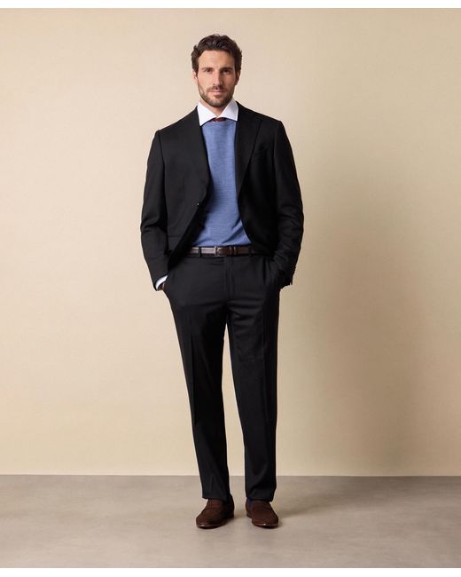 Brooks Brothers Blue Merino Wool Crewneck Sweater for men