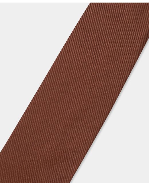 Brooks Brothers Brown Ribbed Plain Silk Tie for men