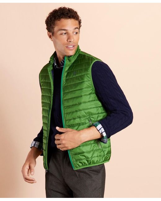 Brooks Brothers Green Water-resistant Puffer Vest for men