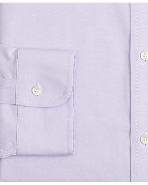 Brooks Brothers Purple Regular Fit Non-Iron Supima Oxford Pinpoint Shirt With Button Down Collar for men