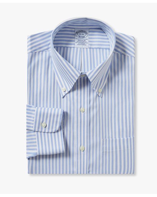 Brooks Brothers Hellblau Gestreiftes Regent-fit Non-iron Anzughemd Mit Button-down-kragen in Blue für Herren