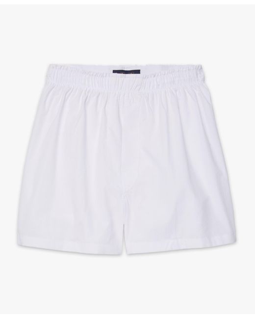Cotton Boxer Shorts Brooks Brothers de hombre de color White