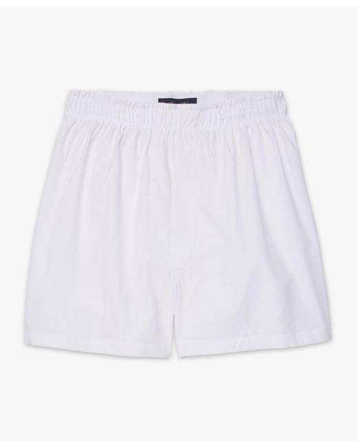 Brooks Brothers White Cotton Boxer Shorts for men