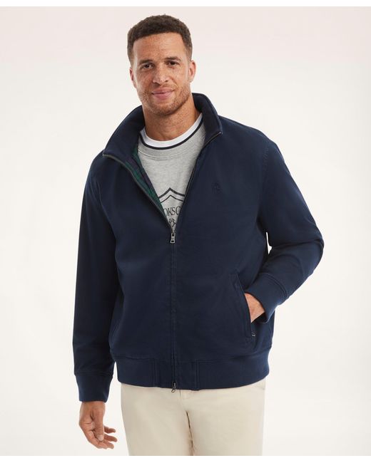 Brooks Brothers Cotton Bomber Jacket in Navy (Blue) for Men | Lyst