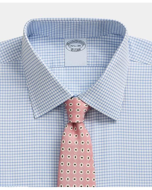 Brooks Brothers Blue Regular Fit Non-Iron Oxford Shirt With Ainsley Collar for men