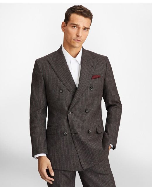 Brooks Brothers Canvas Slim Fit Double-breasted 1818 Suit in Brown for ...