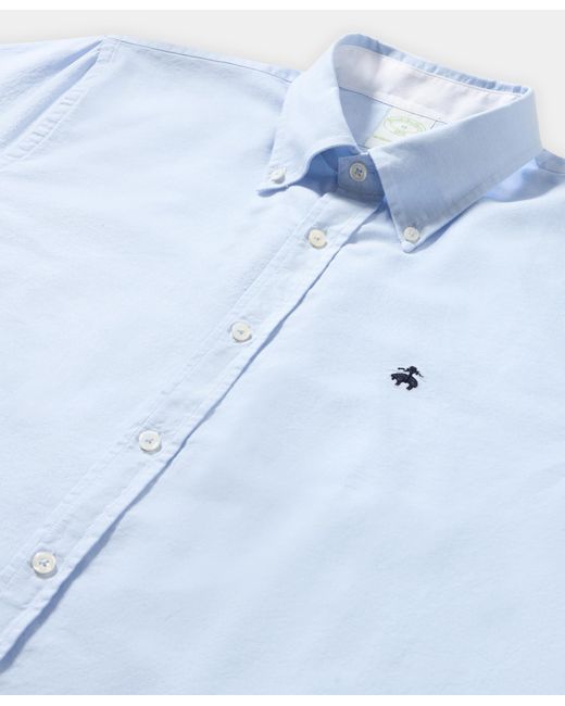 Brooks Brothers Blue Slim Fit Oxford Shirt With Button Down Collar for men
