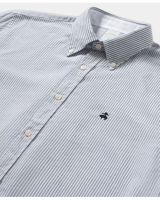 Brooks Brothers White Slim Fit Oxford Shirt With Button Down Collar for men