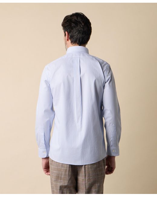Brooks Brothers Blue Slim Fit Non-Iron Oxford Shirt With Button Down Collar for men