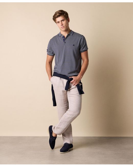 Brooks Brothers Blue Cotton-Blend Polo Shirt for men