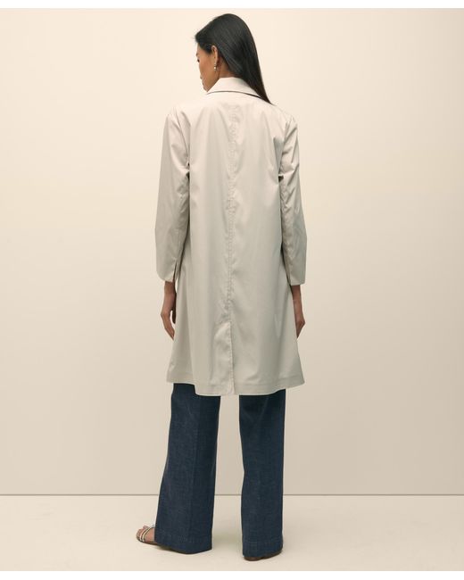 Brooks Brothers Natural Single-Breasted Taffeta Coat