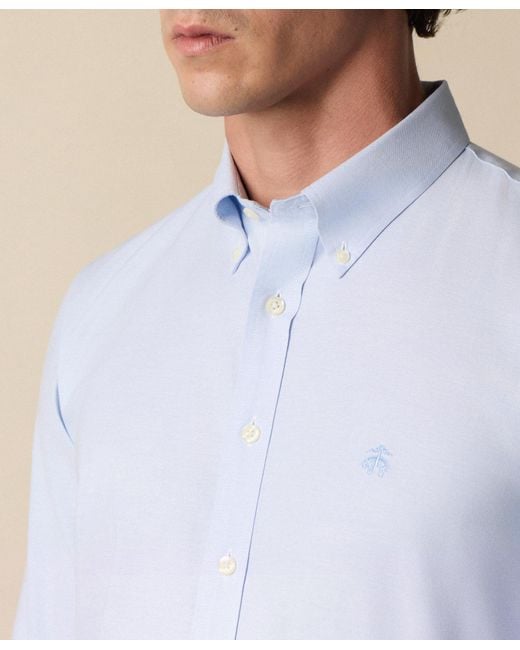 Brooks Brothers Blue Slim Fit Oxford Non-Iron Button Down Shirt for men