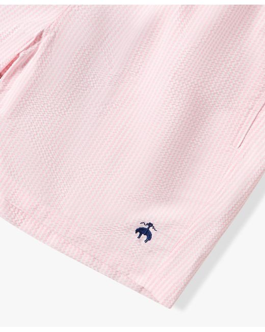 Brooks Brothers Rosa Gestreifte Badeshorts in Pink für Herren
