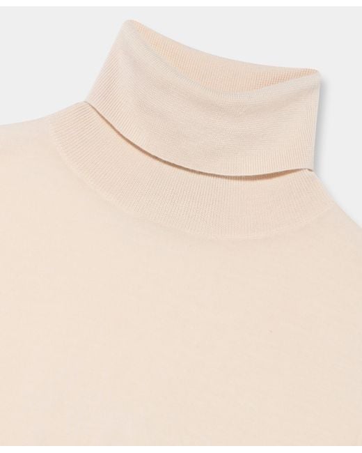 Brooks Brothers Natural Relaxed Diamond Merino Turtleneck Sweater