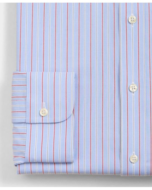 Brooks Brothers Blue Regular Fit Non-Iron Shirt With Button Down Collar for men