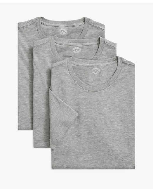 T-shirt Grigie Screziate In Cotone Supima Girocollo (confezione Da 3) di Brooks Brothers in Gray da Uomo