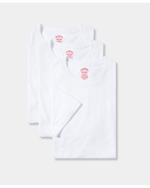 Camiseta De Cuello Redondo En Algodón Brooks Brothers de hombre de color White