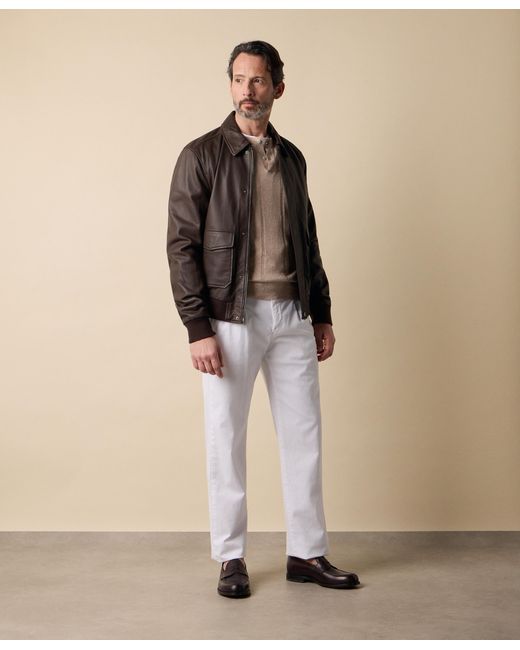 Brooks Brothers Gray Leather Jacket for men