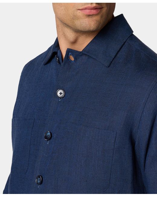 Brooks Brothers Leinen Utility-Hemdjacke in Blue für Herren
