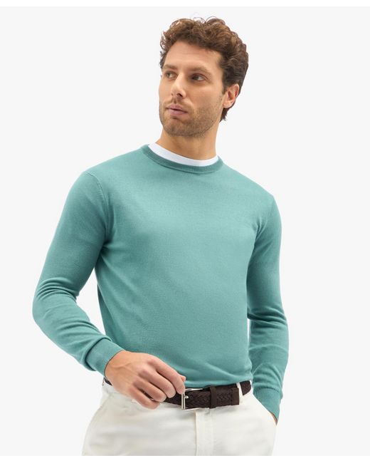 Sage Silk-cashmere Blend Crew-neck Sweater Brooks Brothers de hombre de color Green