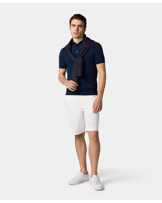 Brooks Brothers High Twist Baumwoll-Rippstrick-Polo in Blue für Herren