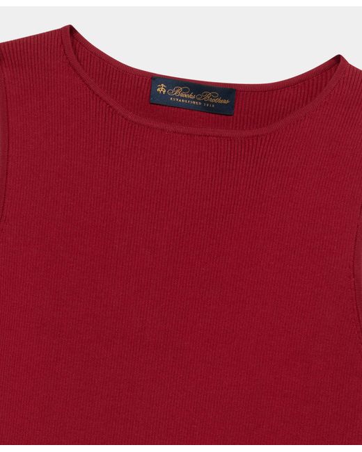 Brooks Brothers Red Rib-Knit Tank Top