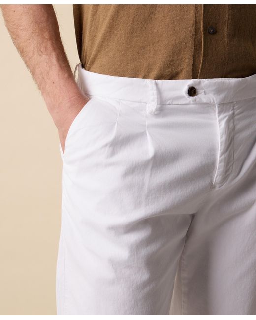 Brooks Brothers White Double Pleat Trousers for men